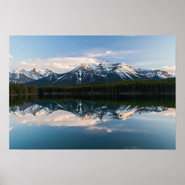 Póster Paisagem Cena de Rochos Canadianos no pôr do sol (Frente)