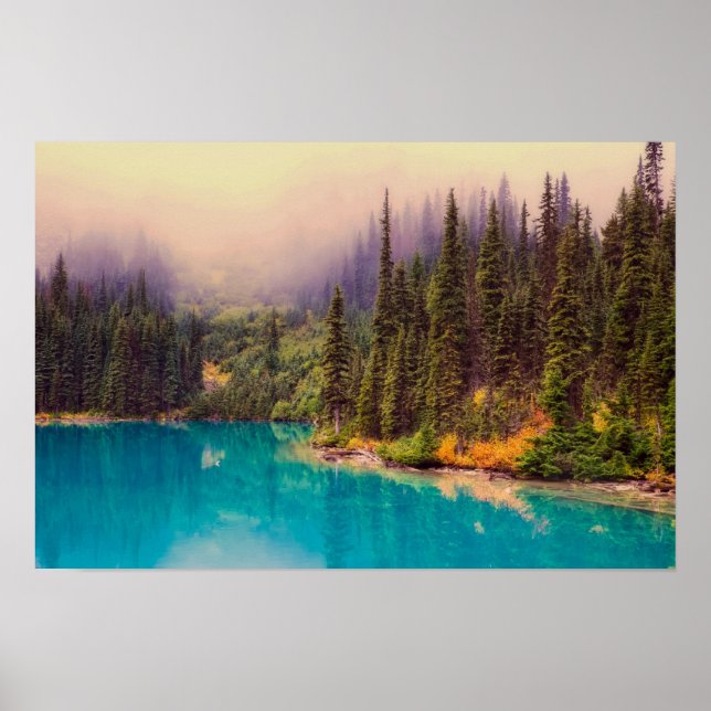 Póster Paisagem Cênica de Nortes com Pinheiros Russos (Frente)