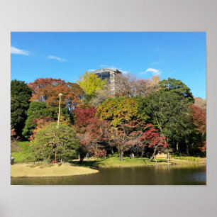 Poster Paisagem Cêntica com Cor do outono