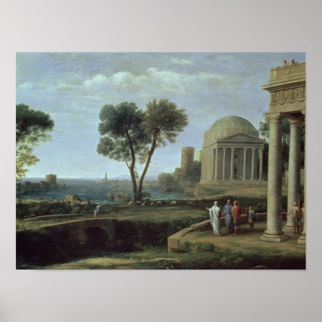 Póster Paisagem com Aeneas em Delos, 1672 (Frente)