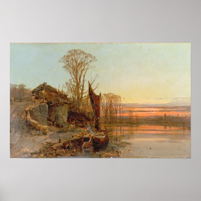Póster Paisagem com Algodão Ruído no Sunset, 1898 (Frente)