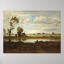 Paisagem com Boatman, Théodore Rousseau Belas Arte