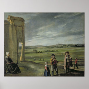 Poster Paisagem com camponeses, c.1640