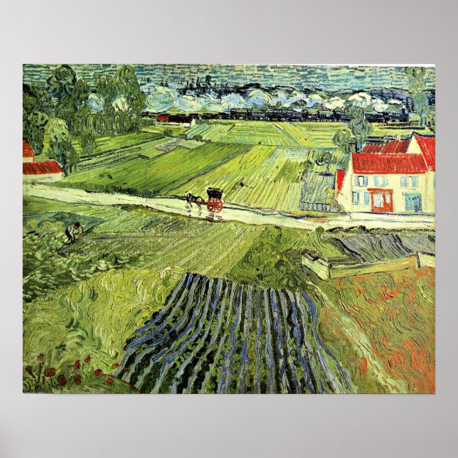 Poster Paisagem com Carruagem e Trem (Frente)