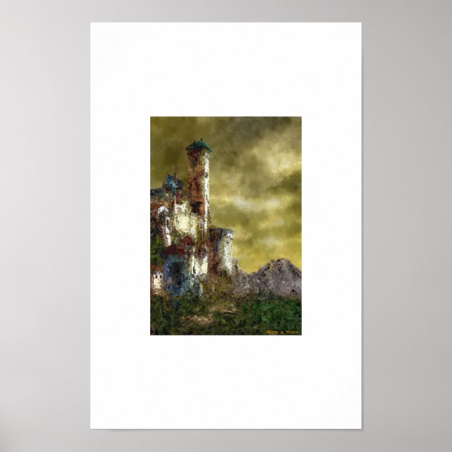 Póster Paisagem com castelo III (Frente)
