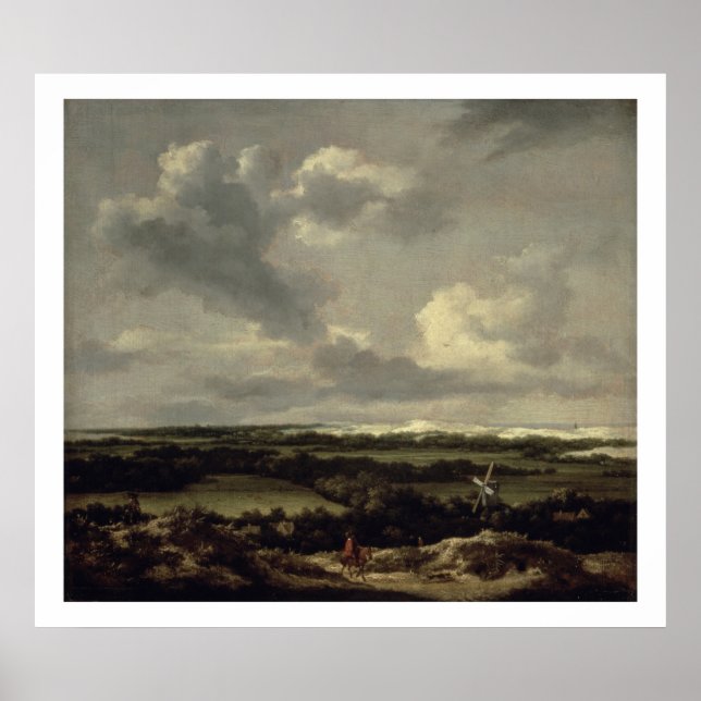 Póster Paisagem com Dunas perto de Haarlem (óleo na canva (Frente)