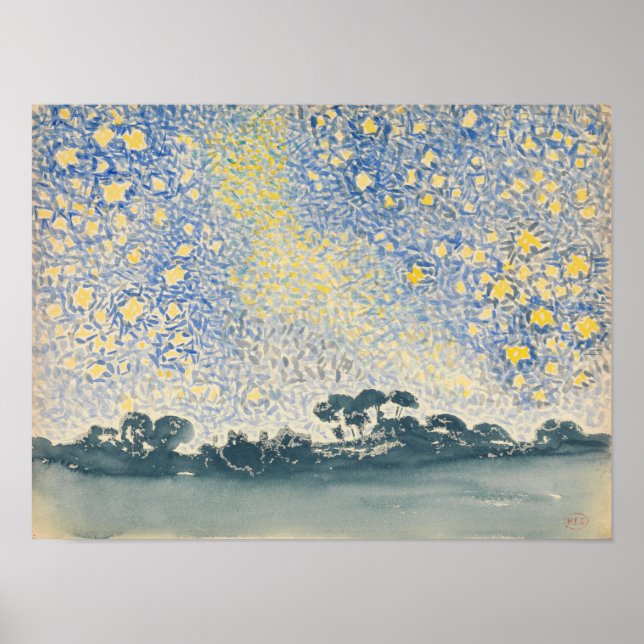 Poster Paisagem com estrelas (Frente)
