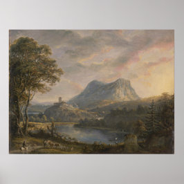 Poster Paisagem com lago - Paul Sandby - c1808