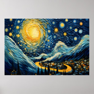 Poster Paisagem com Lua