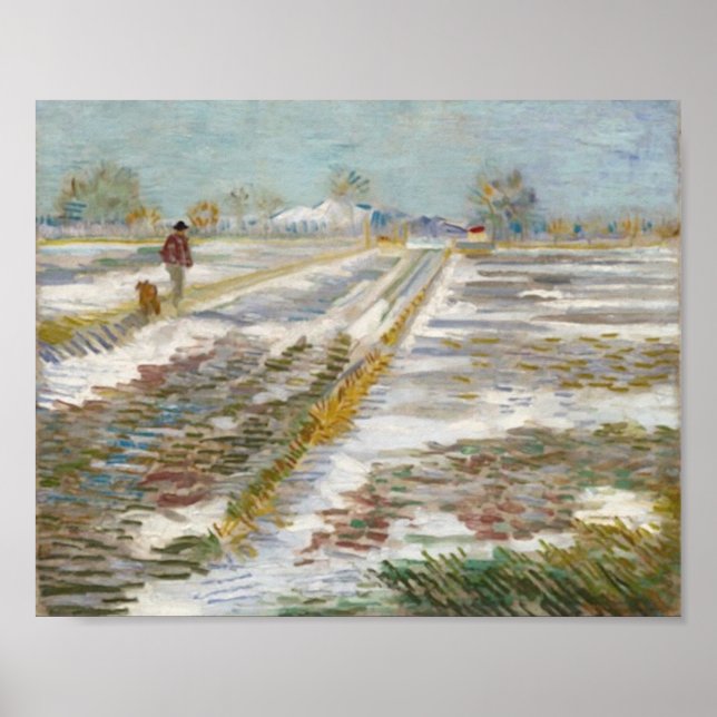 Poster Paisagem com neve, Vincent van Gogh (Frente)