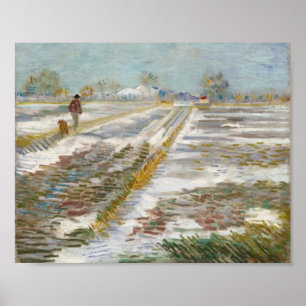 Poster Paisagem com neve, Vincent van Gogh