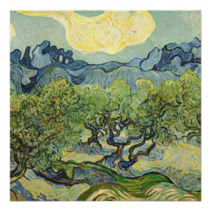Póster Paisagem com o Posto Olive Vincent Willem van Gogh