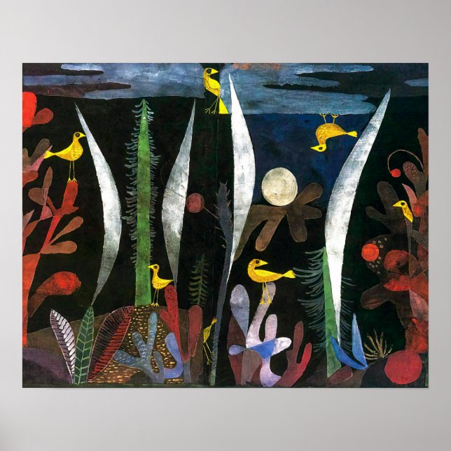 Poster Paisagem com Pássaros Amarelos | Paul Klee | (Frente)