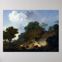 Póster Paisagem com Pastores por Fragonard