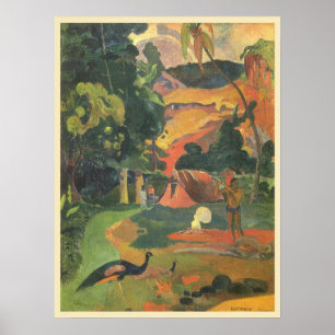 Poster Paisagem com Pavões por Paul Gauguin