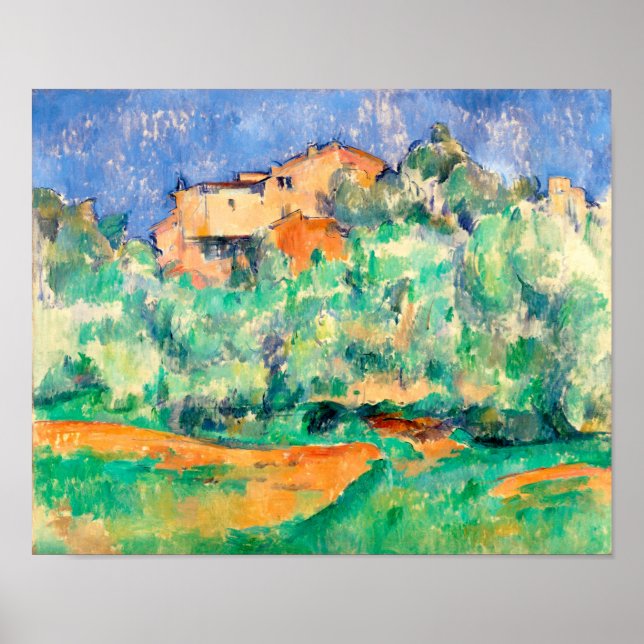 Poster Paisagem com uma Casa, Cezanne (Frente)