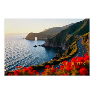 Póster Paisagem Costeira ao Pôr do Sol – Arte Dramática d