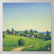 Paisagem da aldeia Pointillism