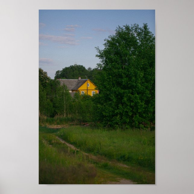Poster Paisagem da aldeia rural na Bielorrússia (Frente)