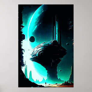 Poster Paisagem da Alienígena de Ficção Científica 103