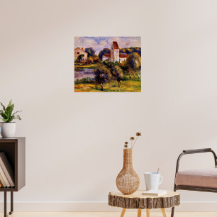 Poster Paisagem da Bretanha Igreja e Pomar