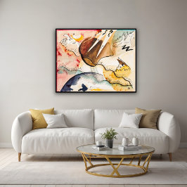 Poster Paisagem da chuva (1911) desenhada por Wassily Kan