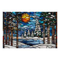 Paisagem da Floresta de Inverno de Vidro Estreito
