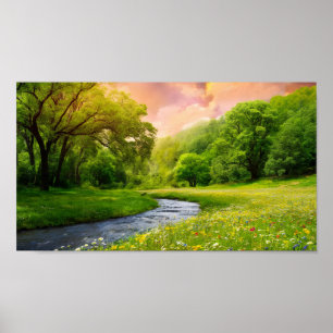 Poster Paisagem da Floresta Serena