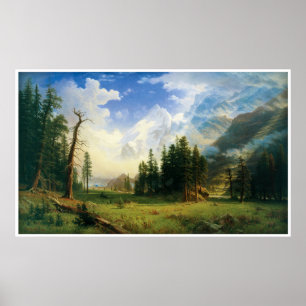 Póster Paisagem da montanha por Albert Bierstadt