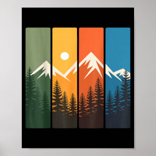 Poster Paisagem da Natureza do Pôr do Sol da Floresta da