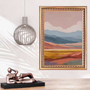 Poster Paisagem das Montanhas Boho Colorida Sonhadora Ret
