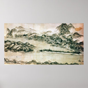 Poster Paisagem das montanhas e de um rio