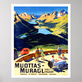 Poster paisagem das montanhas Muottas Muragl, Suíça