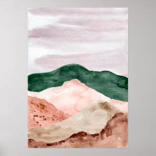 Poster Paisagem de abstrato de aquarelas. Arte moderna