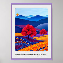 Poster Paisagem de Abstrato japonês