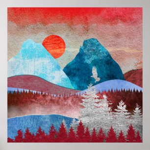 Poster Paisagem de Águia Prateada