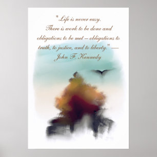 Poster Paisagem de Águia Voadora de Árvore de Pinheiros c