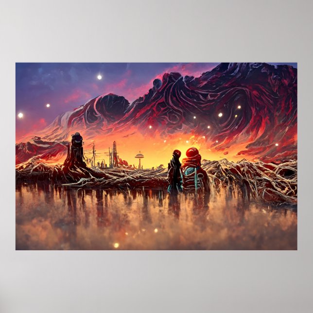 Poster Paisagem de alienígena no Espaço Exterior | ABSTRA (Frente)