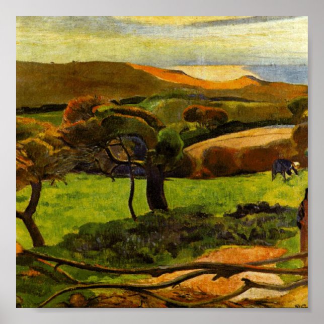 Poster Paisagem de Bretagne por Paul Gauguin (Frente)
