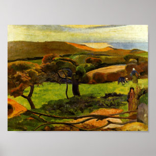 Póster Paisagem de Bretagne por Paul Gauguin