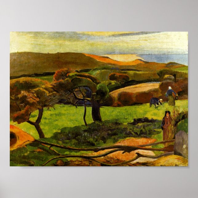 Póster Paisagem de Bretagne por Paul Gauguin (Frente)