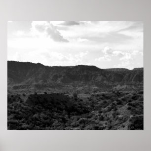 Poster Paisagem de Caprock Preto e Branco 16x20