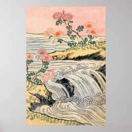 Poster Paisagem de Cascata das Flores Rosa