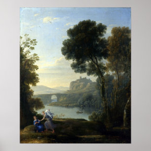 Poster Paisagem de Claude Lorrain com Hagar e o anjo