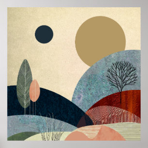 Poster Paisagem de Colinas Fantasia