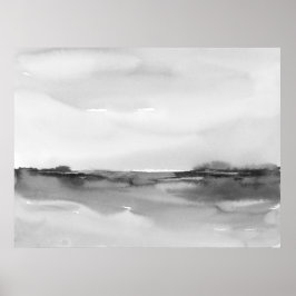 Poster Paisagem de Cor Branca e Preta 2