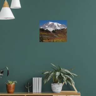 Póster Paisagem de cores de outono do Monte Rainier