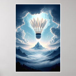 Poster Paisagem de Fantasia de Shuttlecock Surreal