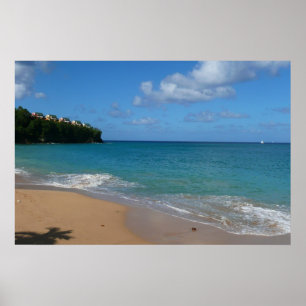 Póster Paisagem de Férias Tropicais na Praia de Santa Lúc