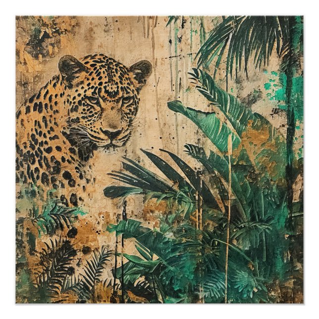 Póster Paisagem de Gatos Selvagem abstrato (Frente)